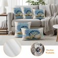 thumbnail image 5 of Pack of 2 Blue Coastal Starfish Outdoor Pillow Covers Decorative, Waterproof Pillow Protector, Vintage Beige Nautical Coral Summer Throw Pillowcases Accent Cushion Cases for Patio Couch Sofa 20"x20", 5 of 8