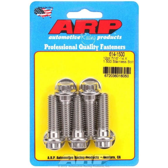 Arp S/S Bolt Kit - 12pt. (5) 7/16-24 x 1.500