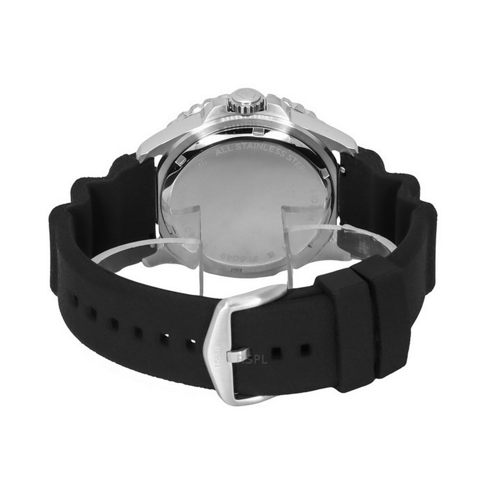 Fossil Blue GMT Silicone Strap Black And Blue Sunray Dial Quartz FS6049 100M Men s Watch Walmart