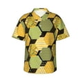 thumbnail image 2 of Yiaed Bee honey Print Hawaiian Shirt for Men Short Sleeve Button Down Shirts Beach Shirts for Men-Small, 2 of 5
