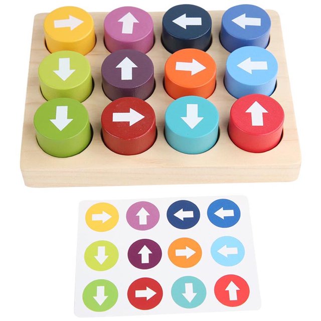 1 juego de rompecabezas cognitivo direccional con flechas y divertido juego de combinación para niños
