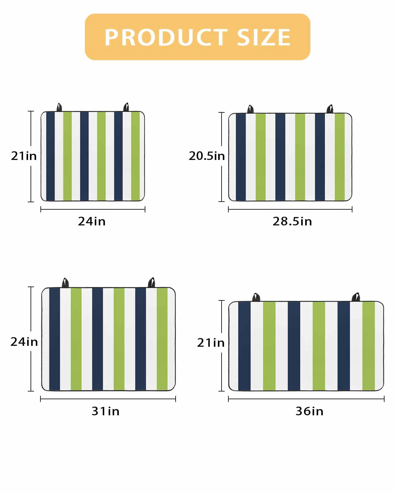 nqOlkjepod Large Induction Cooktop Protector Mat 24"x21", Green Navy Blue Striped Stove Top Covers for Electric Stove, Farmhouse Stripe Art Decorative Stove Burner Cover Mats, Glass Top Stove Cover