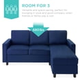 thumbnail image 6 of Best Choice Products Linen Sectional Sofa Couch w/ Chaise Lounge, Reversible Ottoman Bench - Dark Blue, 6 of 8