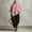 Pink, variant on Endives Linen Shirt For Women V Neck Stand Collar Blouses for Women Trendy Casual Loose Fit Womens Summer Tops Drop Shoulder 3/4 length Sleeve top for Women Work Shirts White L
