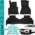 thumbnail image 2 of 3D Floor Mats for 2014-2018 BMW X5 (F15/F85) / 2015-2019 BMW X6 (F16) Heavy Duty, Custom Fit, All Weather Liner Front & 2nd Row Full Set Rubber, Black, 2 of 9