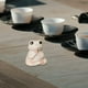 thumbnail image 2 of Estatua de rana, adorno para mascota de té, colección de obras de arte, escultura en miniatura, animal de té Sesión, 2 of 9