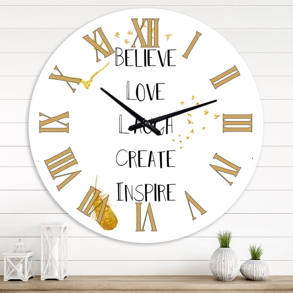 Designart 1 in Quartz Traditional Wall Clock