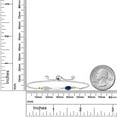 thumbnail image 3 of Gem Stone King 925 Silver and 10K Yellow Gold Lab Grown Diamond and Blue Created Sapphire Bracelet for Women | 1.04 Cttw | Gemstone April Birthstone | Oval 6X4MM | Fully Adjustable 9", 3 of 4