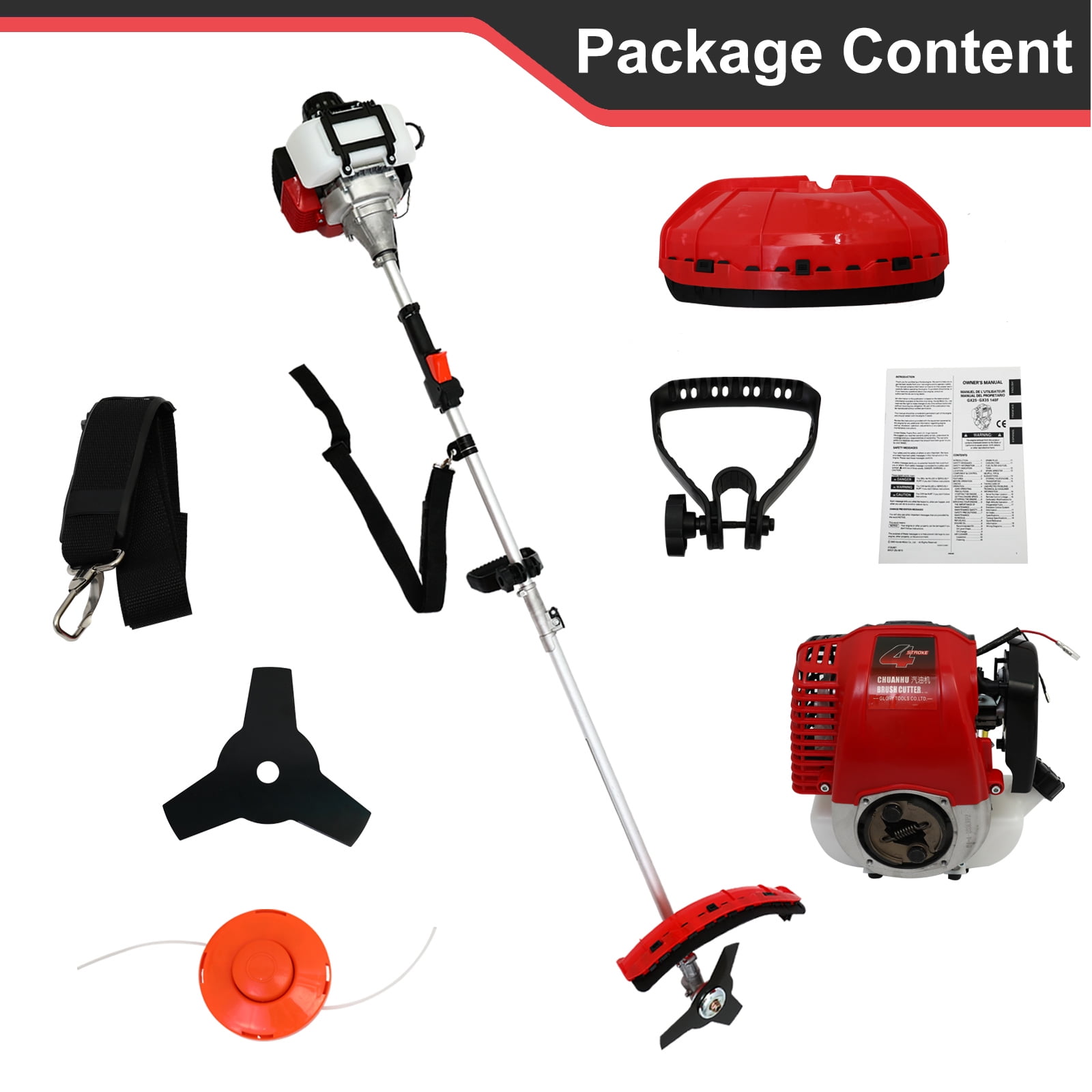 BAOKALER 4-Cycle 31CC 19lb Gas String Trimmer, Weed Wacker and Weed Eaters for Lawns and Grass