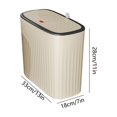 thumbnail image 3 of Double-Layer Foot Pedal Trash Can with Lid, Odor-Sealed Narrow Bathroom Bin for Small Spaces, Large Capacity Push Top Garbage Bin for Kitchen Living Room Home, 3 of 6