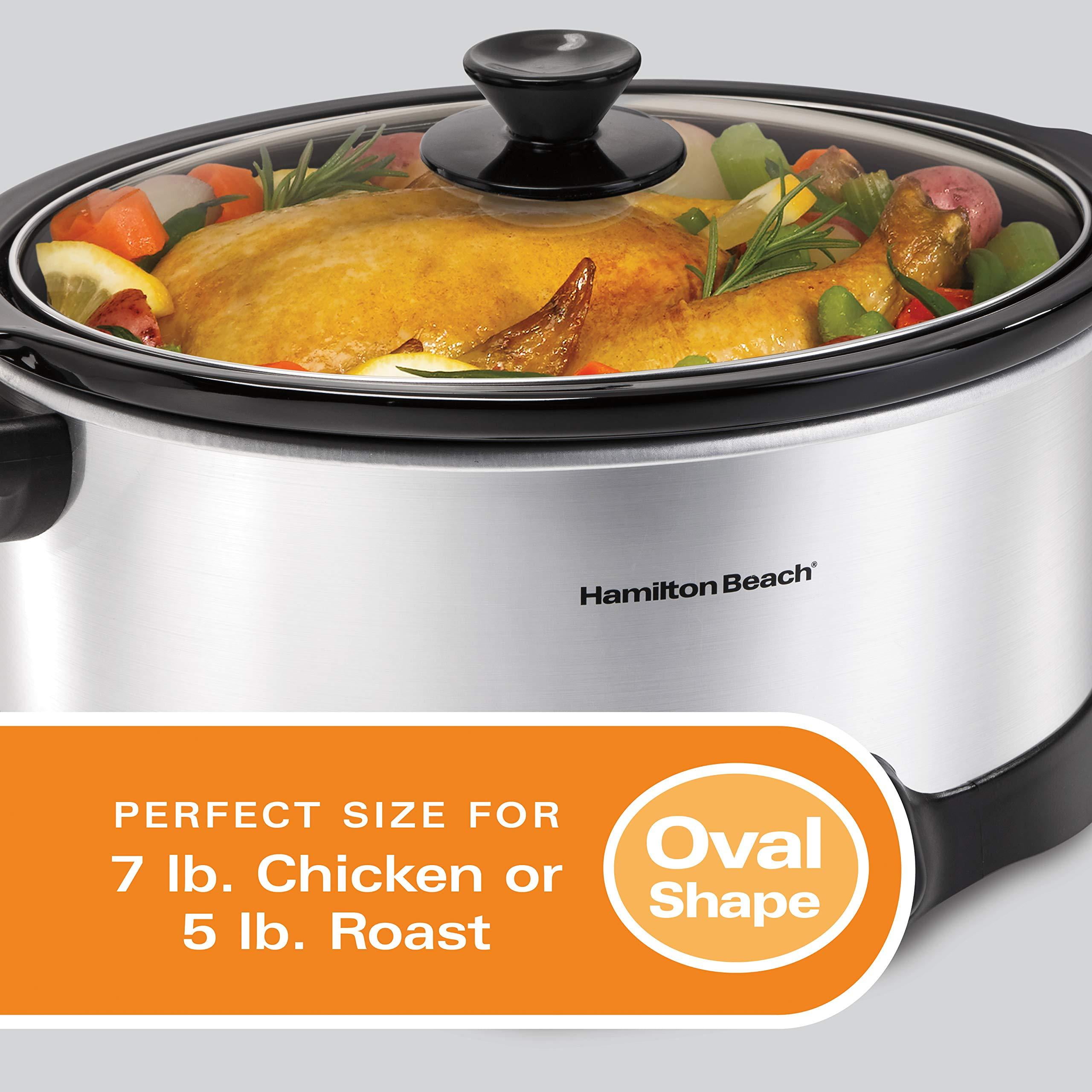 Hamilton Beach 8 Quart Programmable Slow Cooker with Three Temperature  Settings, Dishwasher Safe Crock and Lid, Silver (33480)