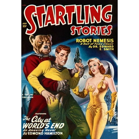 Vintage Sci Fi Startling Stories July 25c Robot Poster (100 Best Sci Fi)