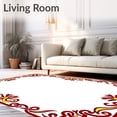 thumbnail image 2 of ODIKA 5'x7' Machine Washable Non-Slip Area Rug, Opulent Ceremony Intertwined Ribbon and Starburst High Traffic Rug with Pad, Red, 731346, 2 of 8