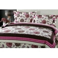 thumbnail image 3 of DaDa Bedding Bohemian Purple Blooms Floral Garden Pink Brown Bedspread Set (KBJ1629), 3 of 11