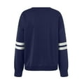 thumbnail image 4 of idosla Womens Varsity Striped Oversized Sweatshirt Crewneck Long Sleeve Casual Fashion Pullover Top Fall Outfits (Navy, XL), 4 of 5