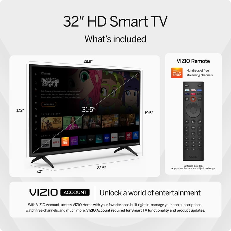 VIZIO 32" Class D-Series HD Smart TV D32h-J09 feature detail