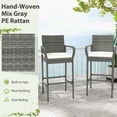 thumbnail image 5 of Costway 4PCS Patio PE Wicker Bar Chairs Counter Height Barstools With Armrests &Cushions, 5 of 9