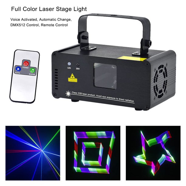 Luz de escenario Irfora Animación DMX 512 Lámpara de proyector La-ser LED Luz de escenario Control remoto Sonido Iluminación activa Escáner para discoteca interior Decorativo para el hogar Baile festi Irfora Luz de escenario