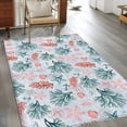 thumbnail image 2 of Green Red Coral Area Rugs 3'x5', Washable Small Throw Rugs for Living Room Bedroom, Coastal Nautical Summer Beach Indoor Outdoor Rug Non-Slip Low Pile Carpet Runner Reversible Floor Mats, 2 of 8