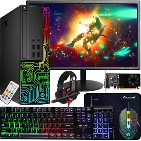 Restored Dell Desktop PC, Core i7-3770, 16G RAM, 512G SSD, HDMI, 24 Inch Monitor, RGB Keyboard Mouse Headset, WiFi, Windows 11 Pro