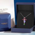 thumbnail image 5 of Cross Necklace for Women in 925 Silver and 10K Yellow Gold with Tanzanite and Created Ruby and Nano Emerald | 1.63 Cttw | Jesus Christian Religious Crucifix | Marquise 8X4MM | With 18 inch Chain, 5 of 6