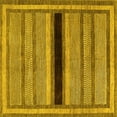 thumbnail image 1 of Ahgly Company Indoor Square Abstract Yellow Contemporary Area Rugs, 4' Square, 1 of 4