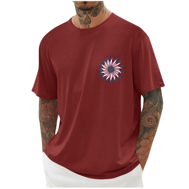 Tops para hombre, blusas y camisas de cuello redondo y manga corta para hombre, blusas casuales de cuello redondo con estampado de moda para hombre, blusas de cuello redondo y manga corta, camisas par