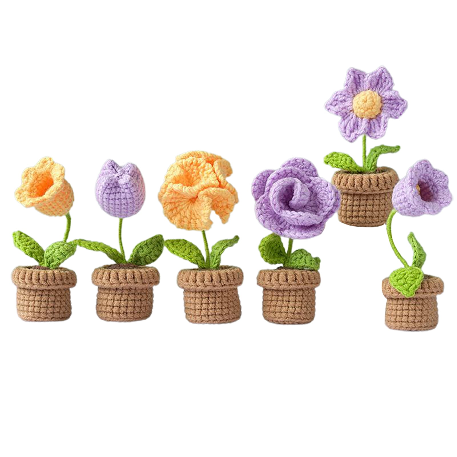 lavifer Wobbles Crochet Flowers Kit Wobbles Crochet Flowers Kit, Crochet  Kit for Beginners, Crochet Fake Potted Plants (Color : Tulip)