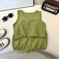 thumbnail image 4 of Ruyang Toddler Baby Boy Girl Clothes Cotton Linen Summer Outfit Sleeveless Tank Top Wide Leg Shorts Cute Casual Loose Beachwear, 4 of 4
