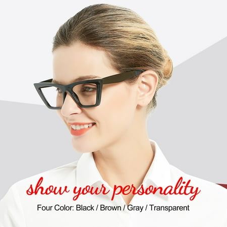 OCCI CHIARI Reading Glasses for Women Cat Eye Fashion Reader 1.0 1.25 1.5 1.75 2.0 2.25 2.5 2.75 3.0 3.5 4.0 5.0 6.0 (Black,2.00) with Arylic Lens