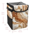 thumbnail image 5 of Marble Foldable Car Trash Bin with Lid, Leak-proof Mini Trash Can, Hanging Storage Bag for Car, 5 of 6