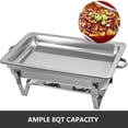 thumbnail image 3 of 1/2/3 Pcs Stainless Steel Chafing Dish Buffet Stoves Food Warmer Chafing Dish Tray Buffet Warmer 9 Quart for Wedding Party Hotel Family Half/Full Size, 3 of 9