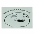 thumbnail image 1 of Humor Cutting Board, Lol Guy Happy Boy Meme Face Internet Community Illustration, Decorative Tempered Glass Cutting and Serving Board, Small Size, Black and White, by Ambesonne, 1 of 1