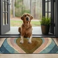 thumbnail image 4 of Chilfamy Heart Brown Blue Felt Square Door Mat Non-Slip Entrance Mat for Home Outside Entry 19.68*39.37 in, 4 of 6