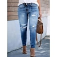 thumbnail image 2 of Plus Size Denim Plain Long Skinny Ankle-Length Soft Stretchable Women's Jeans - A Versatile & Stylish Choice for Everyday Wear, 2 of 4