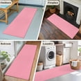 thumbnail image 6 of Pink Large Area Rugs for Bedroom Living Room, Soft Non Slip Carpet Bedside Rug, Pure Pink Rectangular Floor Cover Kitchen Accent Rug 2'x6' for Dining Room/Office, 6 of 9