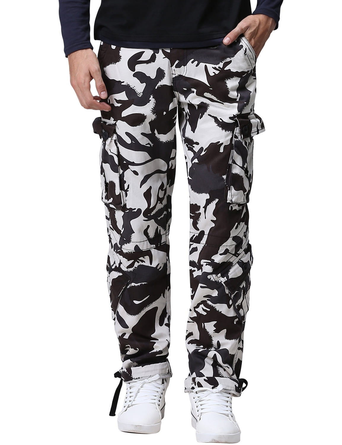 Matchstick Men's Retro Relaxed Plus Size Cargo Pants with Multi Pockets