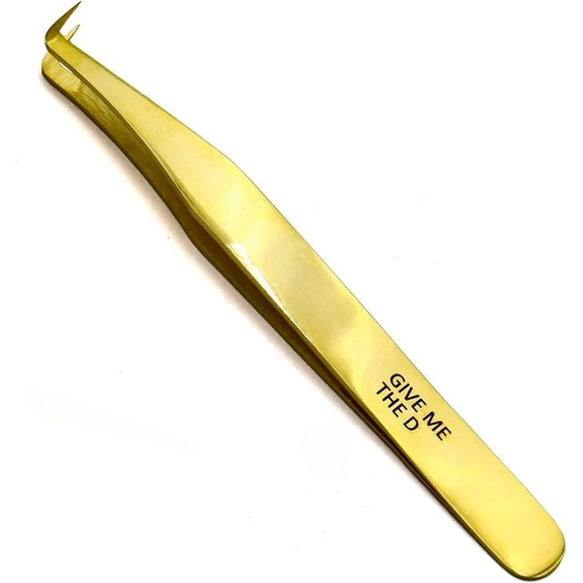 LLBA Pince à Cils Professionnelle pour Volume, Outil d'Application de Faux Cils / Multi-Formes et Objectifs, Pinces Antidérapantes pour Volume, Isolation et Cils Classiques (Or, Donnez-Moi le Méga Volume)