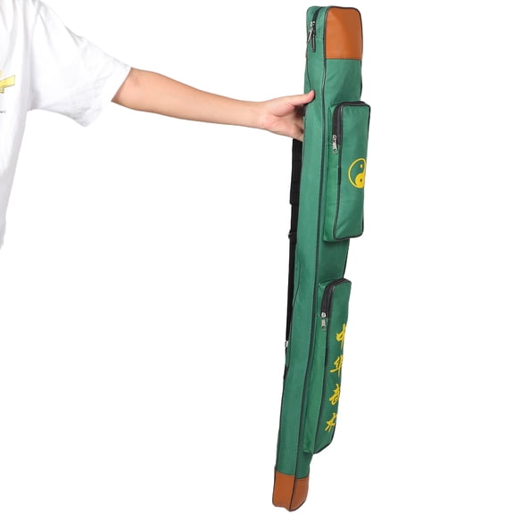 ELAYARD Green Canvas Sword Bag for Chinese Martial Arts Storage Large Case Ideal for Tai Chi Swords 70x12 Inches