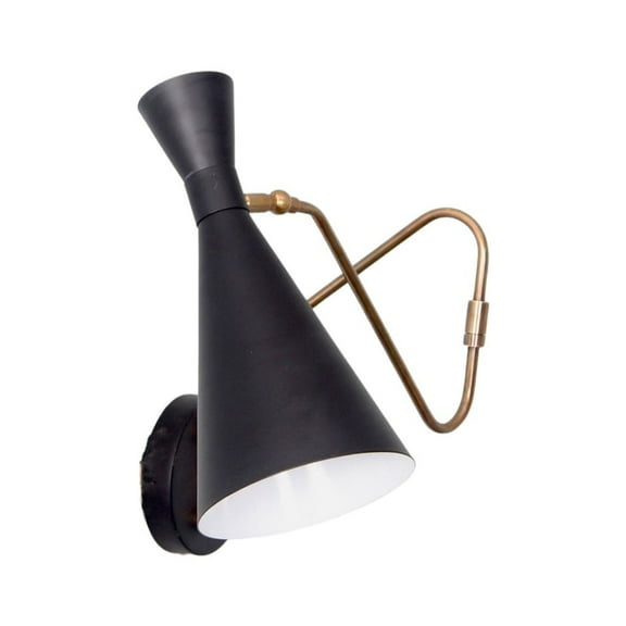 1 Light Perforated Shades Curved Arm Handmade Vintage Wall Mid Century Antique Brass Sputnik chandelier light Fixture