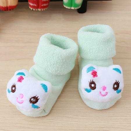 

Cartoon Newborn Kids Baby Girls Boys Anti-Slip Warm Socks Slipper Shoes Boots