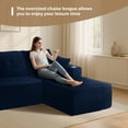 thumbnail image 4 of BYBYME 104" Cloud Sectional Couch with L-Shape Chaise Modern Comfy Modular Plush Corduroy Sofa for Living Room,No Assembly Required,Right Facing Chaise,Navy, 4 of 9