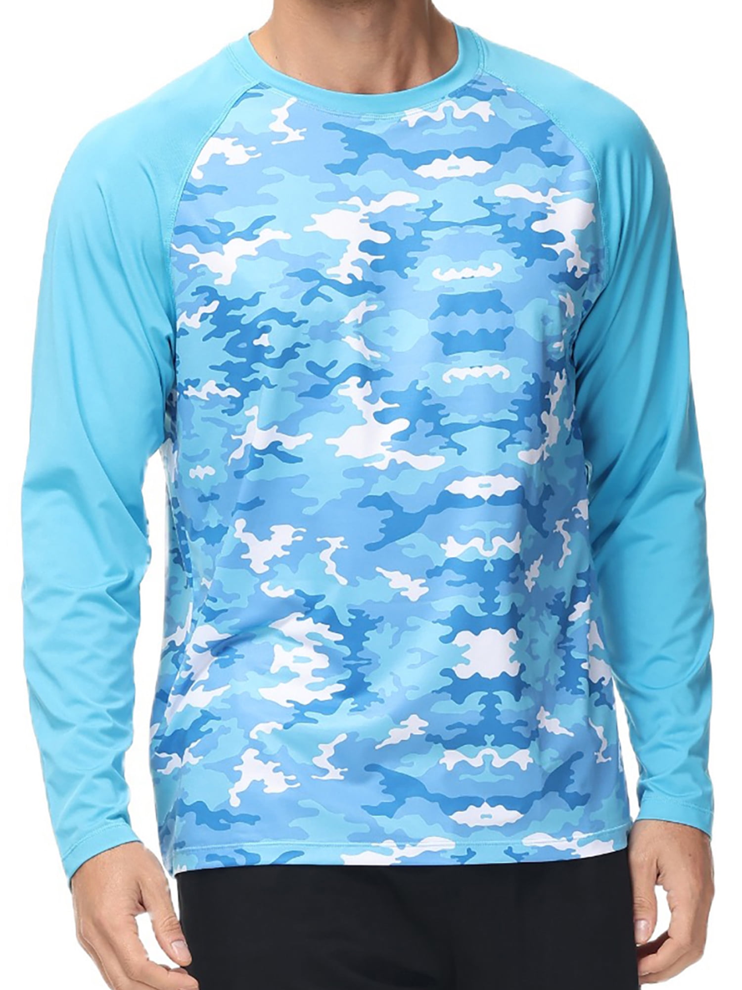 Pdbokew Swim Shirts for Men Long Sleeve Mens Rash Guards UPF 50+ Water