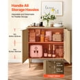 thumbnail image 4 of KFFKFF Mid-Century Coffee Bar Cabinet with Fluted Design, 2-Tier Storage, Buffet Stand Cabinet with 4 Sliding Doors, Sideboard Station for Living Room or Entryway, 31.5x14.7x31.5 in (Single), 4 of 9
