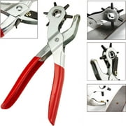 Cablevantage 6 Sized 9" Heavy Duty Leather Hole Punch Hand Plier Belt Holes Revolving Punches