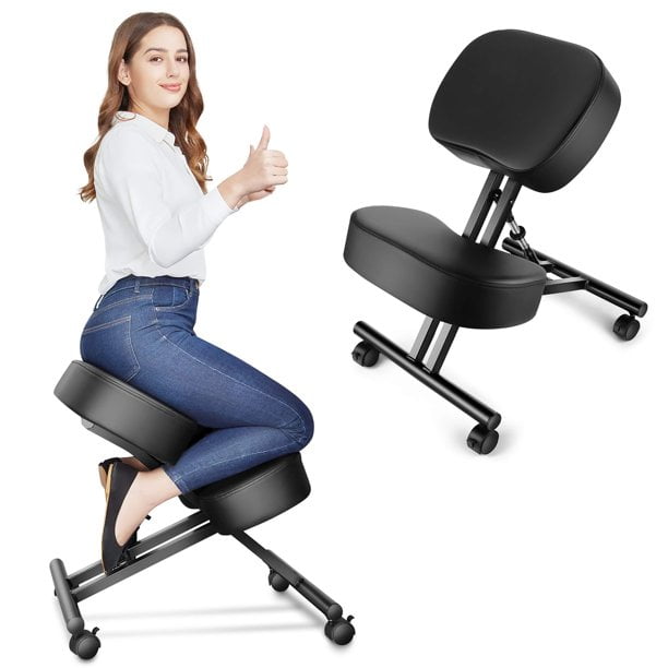 Ergonomic Kneeling Chair Adjustable Stool with Thick Foam Cushions Posture Seat 