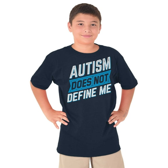 Autism Does Not Define Me Autistic Crewneck T Shirts Boy Girl Teen Brisco Brands XS