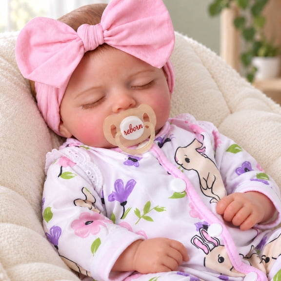 RSG Lifelike Reborn Baby Dolls 20 Inch Sleeping Dolls with Soft Cloth Body Realistic Design Pink Outfit Accessories Handcrafted Weighted Doll Gift for Girls Age 3