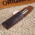 thumbnail image 3 of 2 uds. Portalápices De Cuero Hecho A Mano, Estuche Para Plumas Múltiples, Funda Protectora Para Bolígrafo De Cuero De Caballo Loco - Marrón, 3 of 5