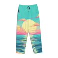 thumbnail image 4 of Balery Retro Palm Beach Sunset print Women's Pajama Pants,Ultra Lightweight Pjs,Lounge Pant-Large, 4 of 9